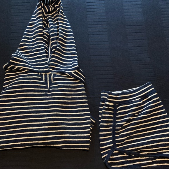 Matching French terry sweater and short set. - Picture 2 of 5